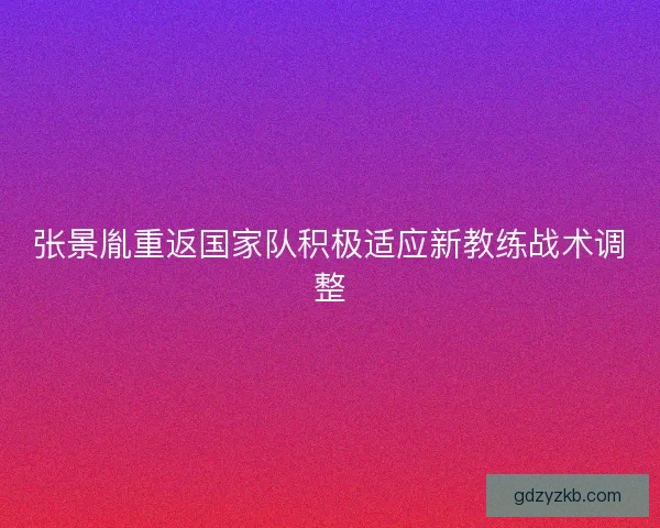 张景胤重返国家队积极适应新教练战术调整
